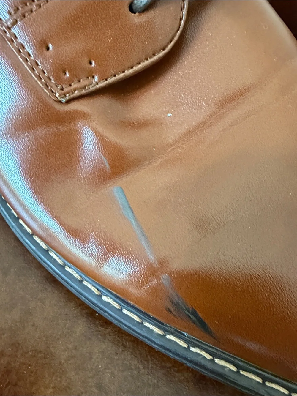 Nunn Bush Men’s Cognac Brown Leather Derby Dress Shoes